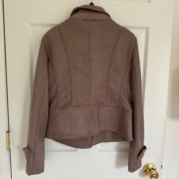 NWT, Tahari Suede Jacket, Dark Cocoa/Brown, S/P - Picture 7 of 10